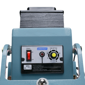 primer plano del panel de control de la selladora de bolsas por impulso de doble calor con pedal JORES TECHNOLOGIES®