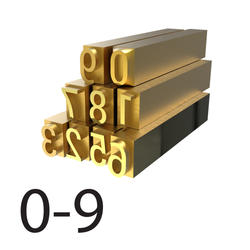 Tipo de estampado en caliente de 4 mm - Juego de 0 a 9