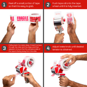 Dispensador de cinta de mano resistente de 2”
