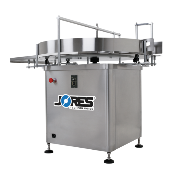 Mesa acumuladora rotativa y desempolvadora de botellas JORES TECHNOLOGIES® de acero inoxidable de 39 pulgadas