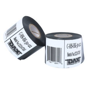 2 rollos de estampado en caliente de foil negro de 50 mm sobre fondo blanco