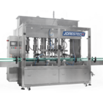 Máquina llenadora de pistón en línea de acero inoxidable de 6 cabezales con transportador de JORES TECHNOLOGIES®