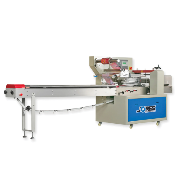 Una envolvedora horizontal automática JORES TECHNOLOGIES®.