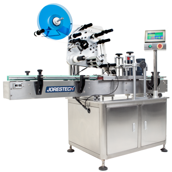 Aplicador automático de etiquetas de acero inoxidable para envases planos de JORES TECHNOLOGIES®
