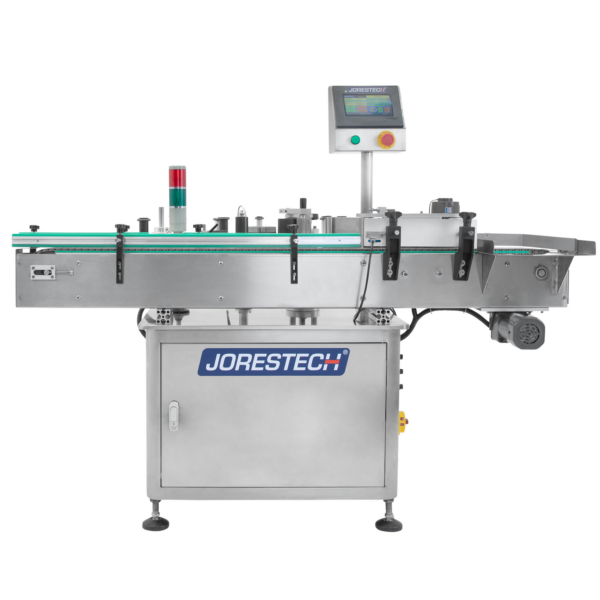 Aplicador automático de etiquetas de acero inoxidable para envases redondos de JORES TECHNOLOGIES®