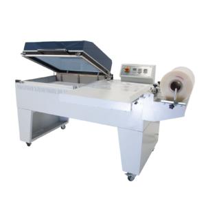 JORES TECHNOLOGIES® Sistema de sellado completo que incluye dispensador de rollo termorretráctil, selladora y cortadora de plástico, y una cámara de retracción.