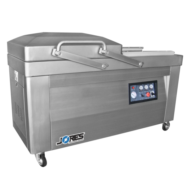 Selladora al vacío comercial de doble cámara de acero inoxidable 220 V con doble barra de sellado de 23 pulgadas de JORES TECHNOLOGIES®