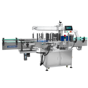 Aplicador automático doble de etiquetas de acero inoxidable para envases redondos y planos de JORES TECHNOLOGIES®