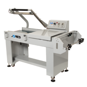 Máquina selladora térmica de barra en L semiautomática JORES TECHNOLOGIES® para embalaje retráctil.