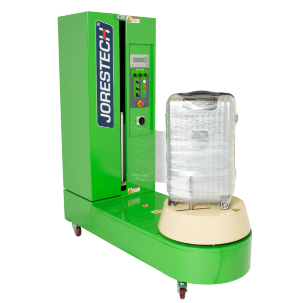 Máquina envolvedora elástica con plataforma giratoria para equipaje
