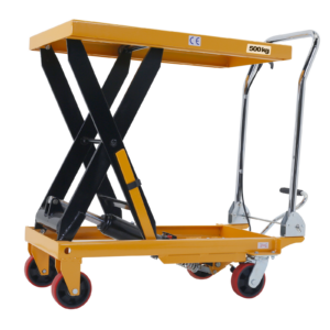 Mesa elevadora de tijera móvil negra y amarilla para 500 kg o 110 lbs de JORES TECHNOLOGIES®