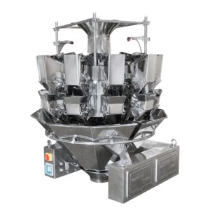 La pesadora combinada radial de 10 cabezales de acero inoxidable JORES TECHNOLOGIES® en vista diagonal