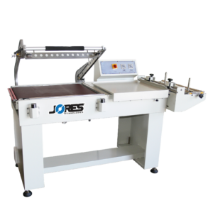 Selladora térmica semiautomática de film retráctil tipo L con cinta transportadora JORES TECHNOLOGIES® para embalaje retráctil