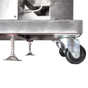 Elevador de tornillo para polvo de acero inoxidable con agitador, patas y ruedas