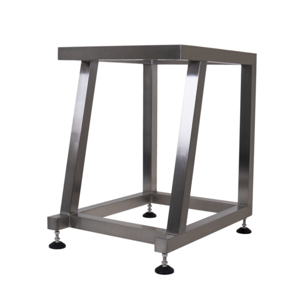 Soporte de acero inoxidable utilizado para la pesadora lineal 403 de JORES TECHNOLOGIES®. Base compatible solo con esta pesadora lineal