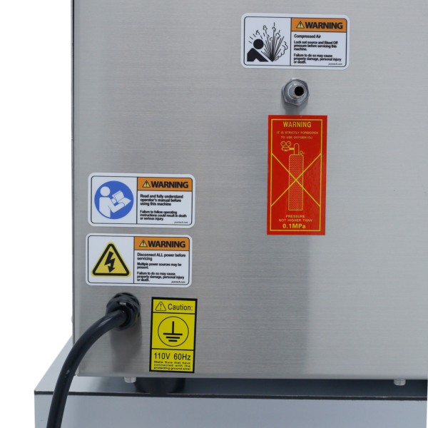 Válvula de entrada del inyector de gas en una máquina de sellado al vacío JORES TECHNOLOGIES®