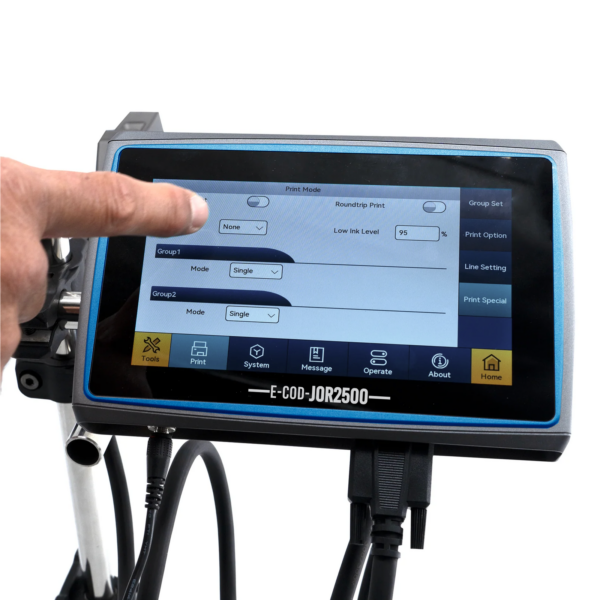 Codificador inkjet TIJ JORES TECHNOLOGIES® con pantalla táctil digital