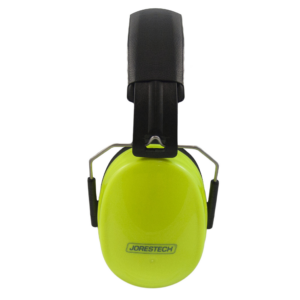 Vista lateral de la orejera JORESTECH Lime con la diadema en posición extendida