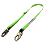 Lanyard JORESTECH ajustable para posicionamiento en el trabajo, color verde lima, con gancho de presión autoblocante