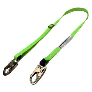 Lanyard JORESTECH ajustable para posicionamiento en el trabajo, color verde lima, con gancho de presión autoblocante