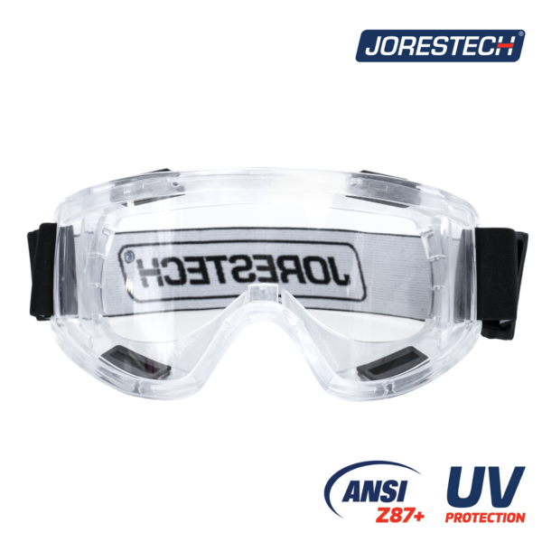 Gafas de seguridad antivaho. El texto dice: ANSI Z87+ y protección UV