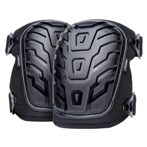Un juego de 2 rodilleras JORESTECH® negras rellenas de gel antideslizantes con correas duales ajustables