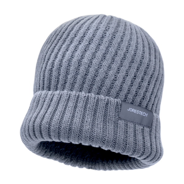 Gorro de invierno gris con costuras reflectantes