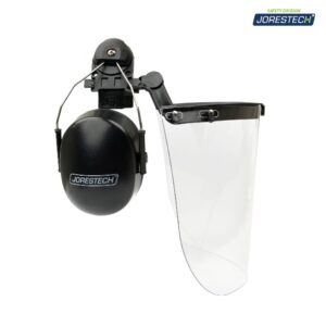 Orejeras montables en casco de seguridad y protector facial de alta transparencia