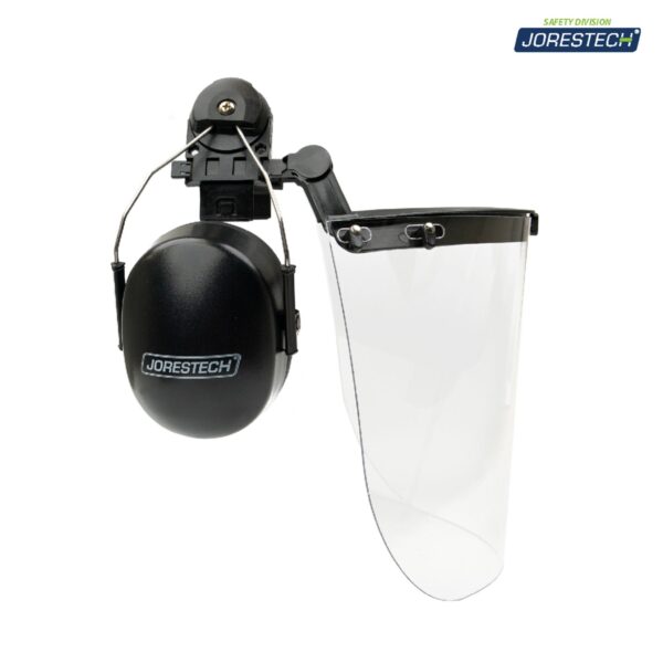 Orejeras montables en casco de seguridad y protector facial de alta transparencia