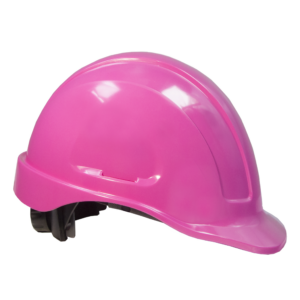 Casco de seguridad estilo gorra rosa con suspensión de 4 puntos