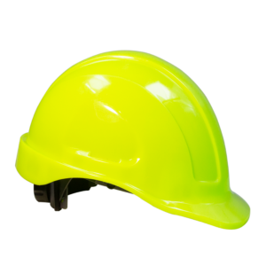 Kit de casco de seguridad estilo gorra color lima con orejeras negras montables