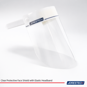 Pantalla facial protectora transparente con banda elástica