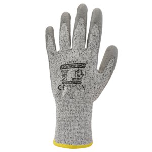 Guantes de trabajo de seguridad JORESTECH grises resistentes al corte con palma recubierta de poliuretano