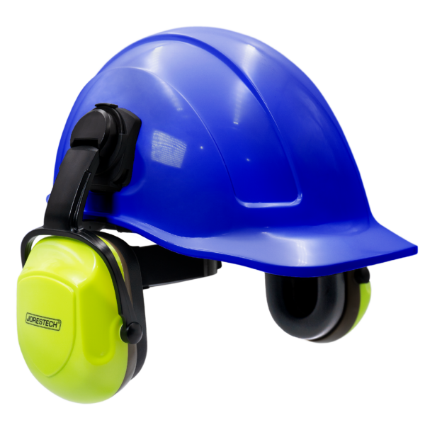 Kit de casco de seguridad azul estilo gorra con orejeras montables