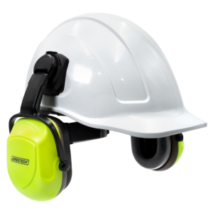 Kit de casco de seguridad blanco estilo gorra con orejeras montables