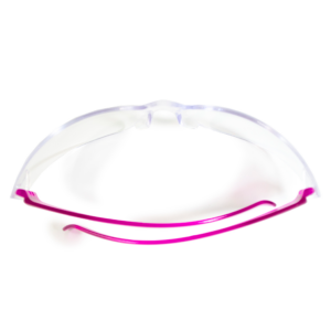 Gafas de seguridad rosas y transparentes para protección ocular