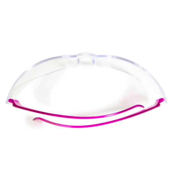 Gafas de seguridad rosas y transparentes para protección ocular