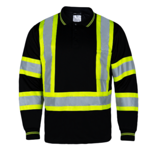 Polo de manga larga de seguridad bicolor reflectante Hi-Vis X-Back