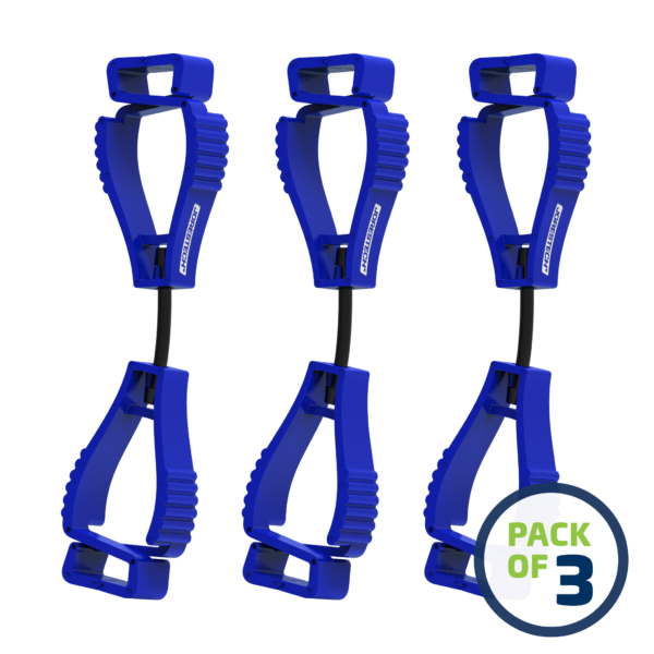 Paquete de 3 sujetadores de seguridad para guantes JORESTECH azules