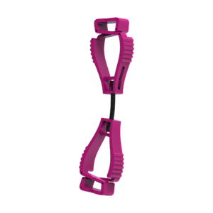 soportes de seguridad con clip para guantes rosas