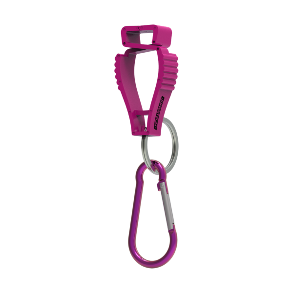 Sujetadores de clip para guantes JORESTECH rosa con mosquetón