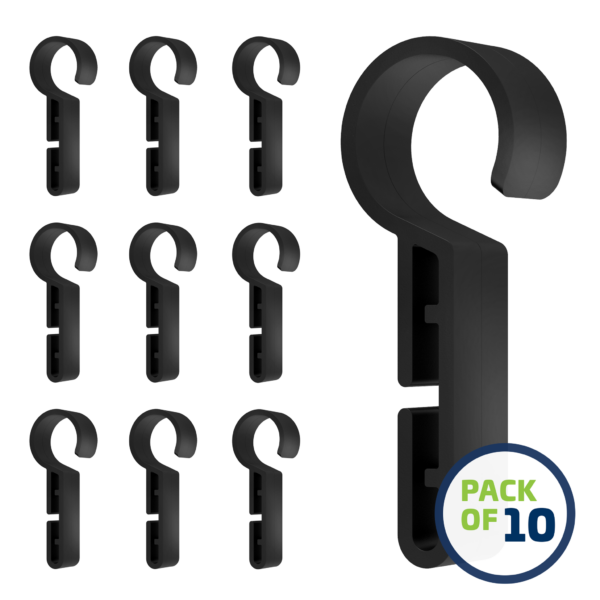 Paquete de 10 clips negros JORESTECH para lámpara frontal de casco duro