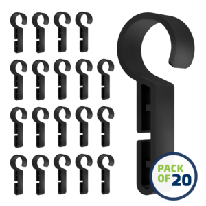 Paquete de 20 clips para linterna frontal para casco de seguridad JORESTECH en negro