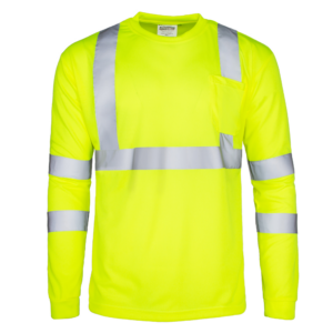 camiseta de seguridad de alta visibilidad amarilla con bandas reflectantes de 2 pulgadas