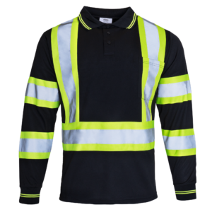 Camisa de seguridad JORESTECH de manga larga transpirable negra con bolsillo en el pecho