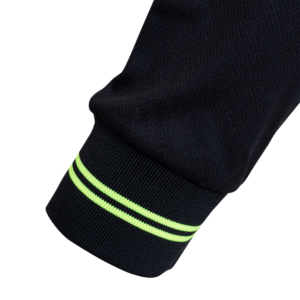 Polo de seguridad negro reflectante con mangas largas y puños elásticos