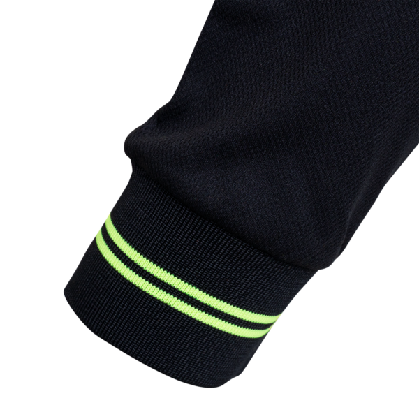Polo de seguridad negro reflectante con mangas largas y puños elásticos