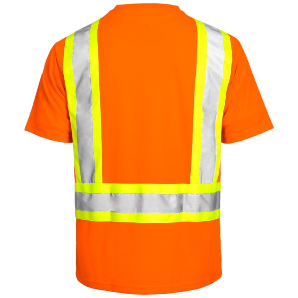 Camiseta de trabajo reflectante naranja de manga corta