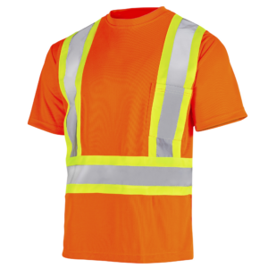 Camisa de seguridad de dos tonos con bolsillo y reflectante de alta visibilidad.