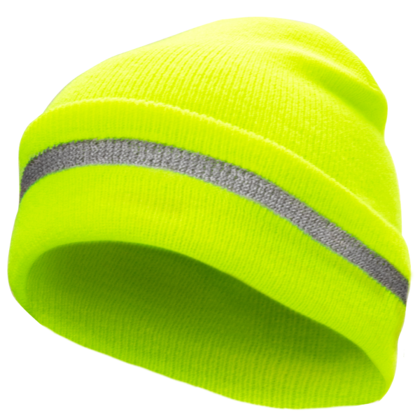 Presenta el gorro de seguridad JORESTECH hi-vis color lima con franja reflectante